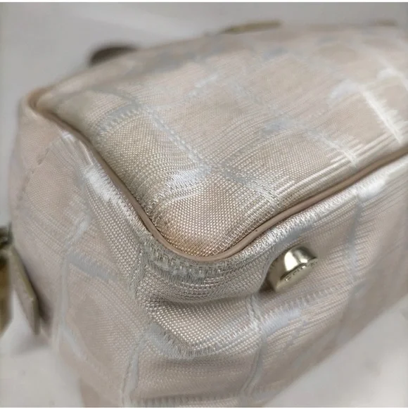 Chanel Hand Bag Beige Canvas Leather Woman Authentic Used - Picture 6 of 10